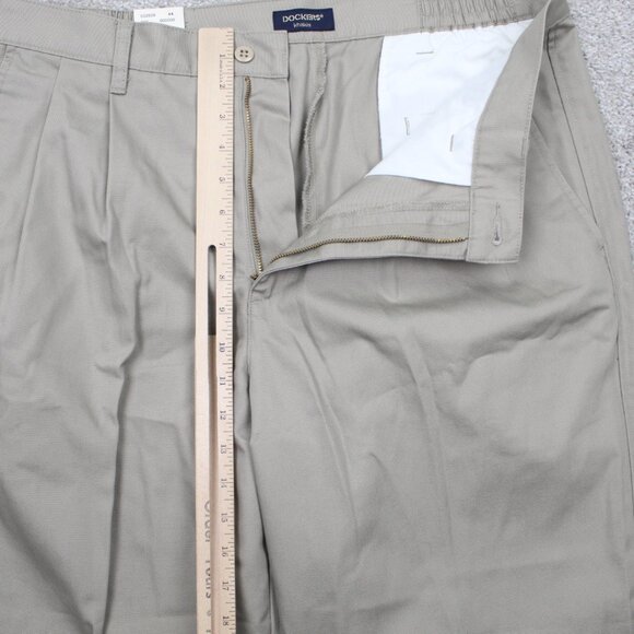 Dockers Chino Pants NWT Mens 38x30 Beige Pleated Stretch Waistband Straight Leg - Picture 10 of 13